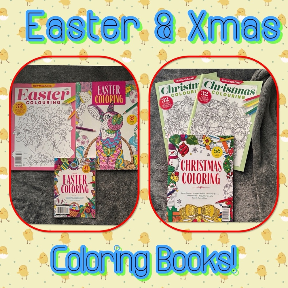 Easter 🐣 🐇 & Christmas Coloring Books Bundle (6 books total)!